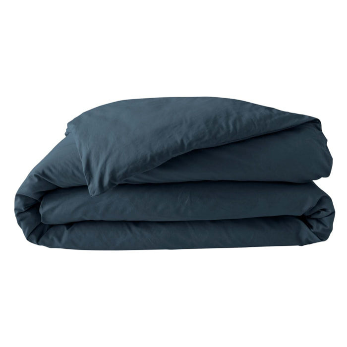Housse de couette 100% Percale de Coton ORIGINE - Bleu Foncé