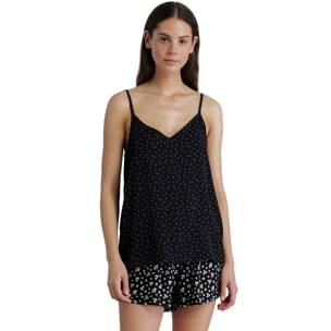 Pigiama donna in viscosa top bretellina e pantalone corto articolo dot Noidinotte