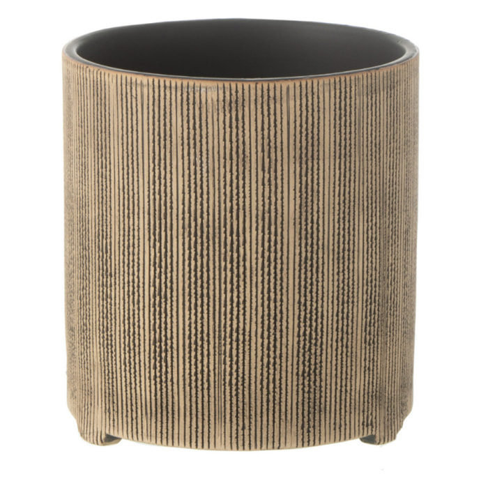 J-Line cache-pot Maria Rond - céramique - brun - Ø 14.5 cm