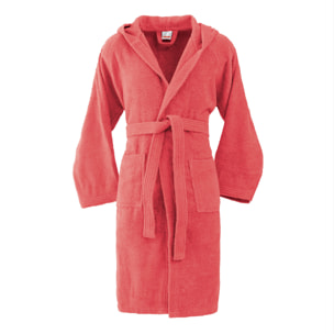 Bassetti Morbido Accappatoio 360 gr con Cappuccio 100% Cotone Uomo Donna Spugna Taglie Forti - ITALY Designed - Collezione VIVIAN - CORALLO R7