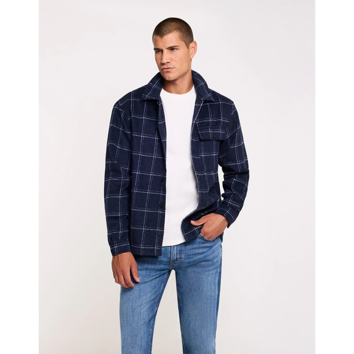 Chaqueta a Cuadros Azul Marino - Tarata