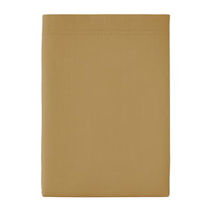 Drap plat uni en percale de coton, PREMIÈRE, Sahara