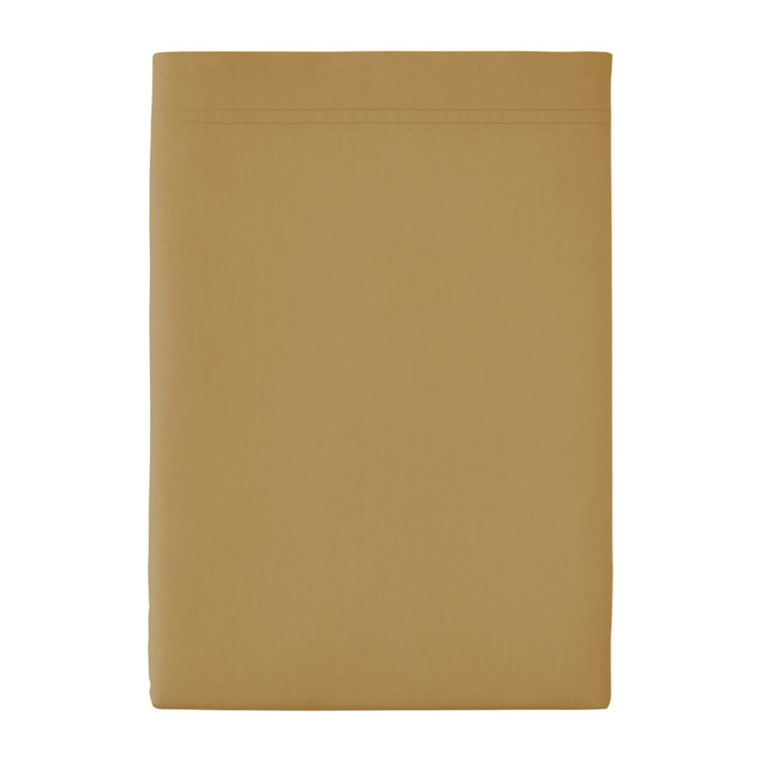 Drap plat uni en percale de coton, PREMIÈRE, Sahara
