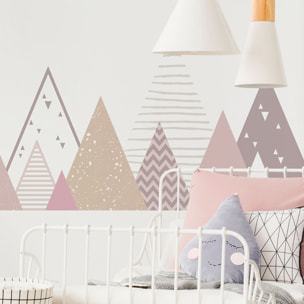 Stickers muraux enfants - Décoration chambre bébé - Autocollant Sticker mural géant enfant montagnes scandinaves MELINKA