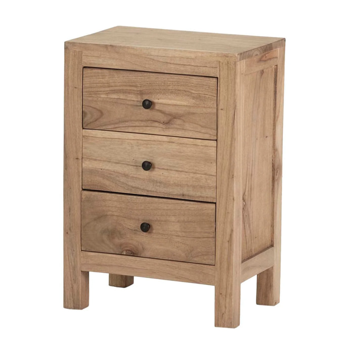 Mesita 3 Cajones Madera Mindi 3 Cajones 45x30x66cm