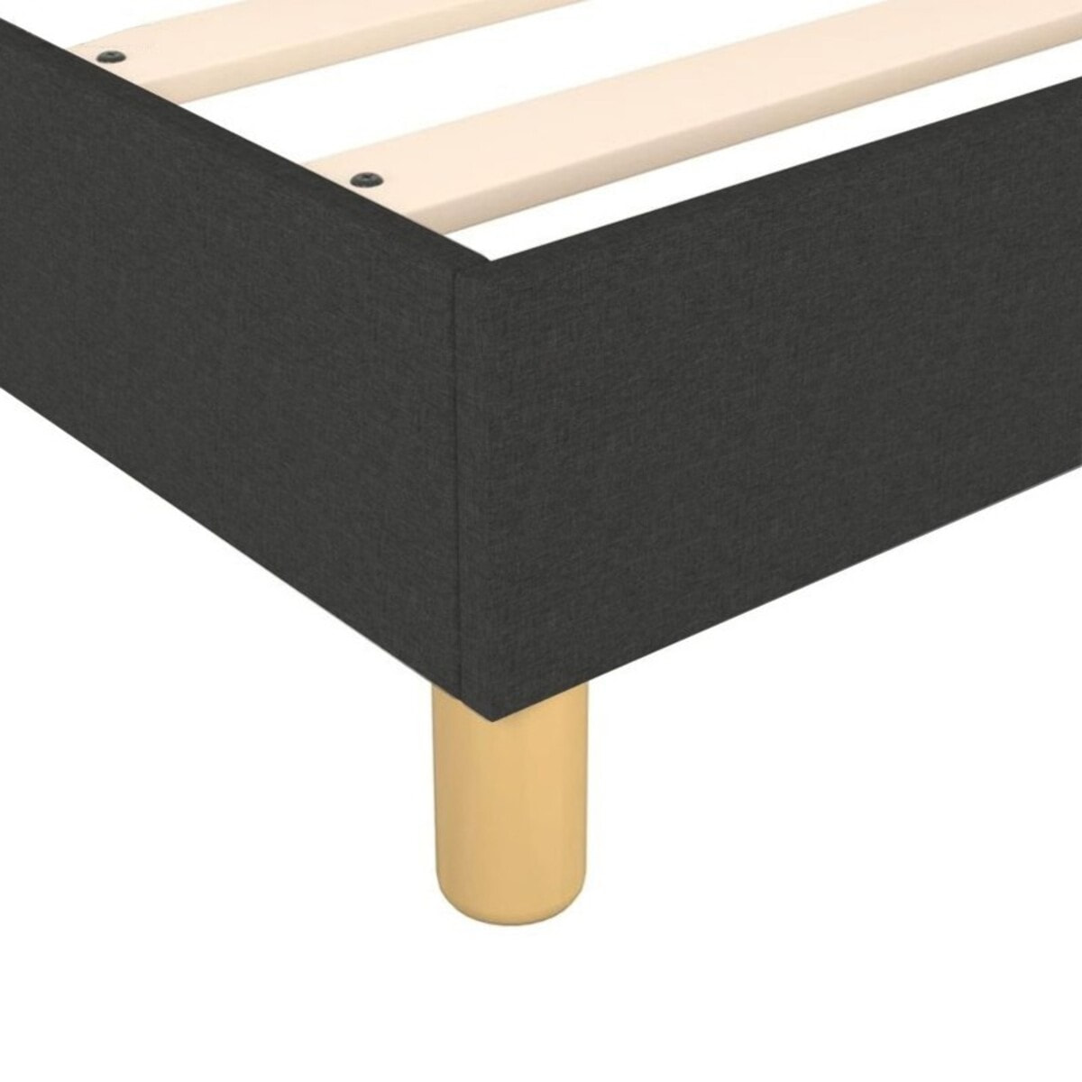 Ensemble Lit avec tête de lit & matelas | Mémoire de forme et ressorts ensachés | Cadre à lattes | Tissu | Gris foncé