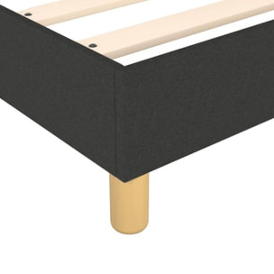 Ensemble Lit avec tête de lit & matelas | Mémoire de forme et ressorts ensachés | Cadre à lattes | Tissu | Gris foncé