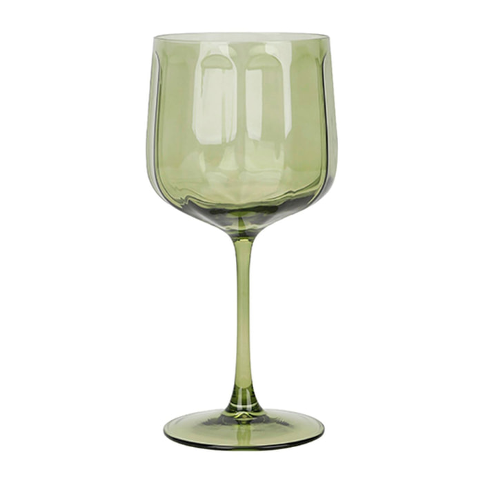 Lot de 4 verres à pied en verre 49cl verts RIVIERA