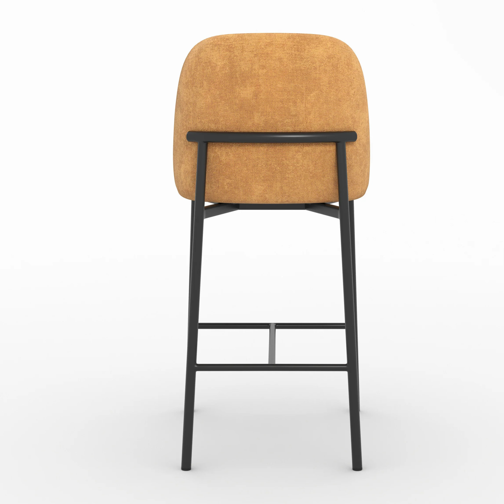 Lot de 2 chaises pour îlot central 67 cm en tissu jaune moutarde - Noah