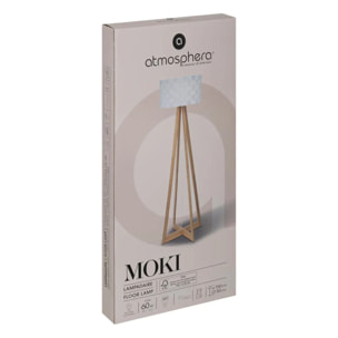 Lampadaire "Moki" bambou blanc H150cm
