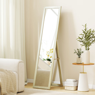 Miroir pleine longueur sur pied mural 154cm effet bois naturel