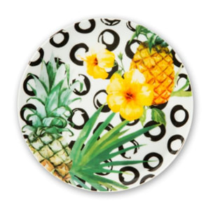 Set de 6 assiettes apéritif en porcelaine Excelsa – Tropical Chic, Multicolore