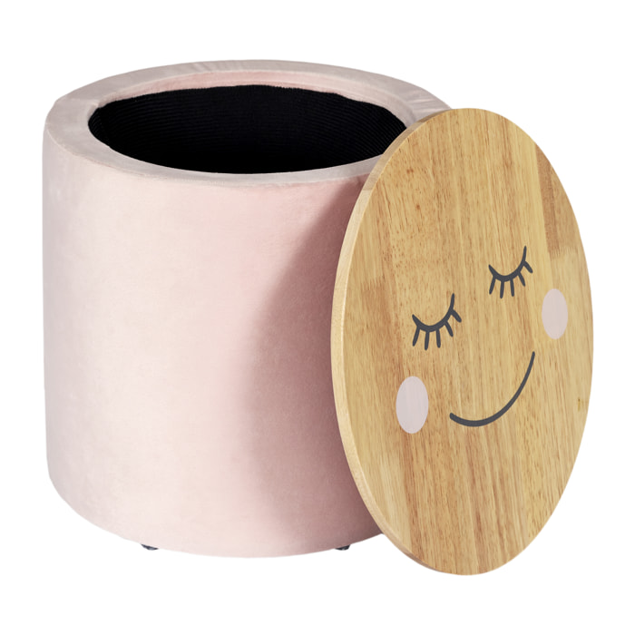 POUF RANGEMENT ENFANT MOON ROSE