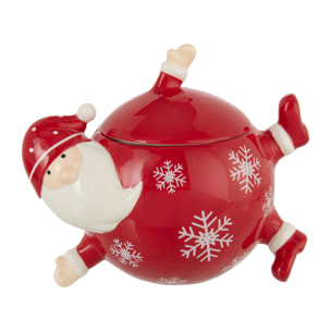 J-Line pot de conservation Père Noël Dolomite - céramique - blanc/rouge