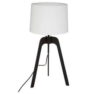 Lampe trépied "Ori" - bambou et métal - blanc - H58 - 5 cm