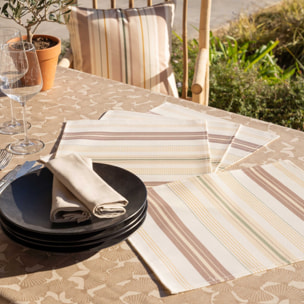 Set de table rectangulaire enduite - Taupe