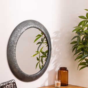 Miroir rond "Lewis" D70cm argent