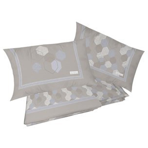 Completo letto in flanella bologna beige flanella 100% cotone
