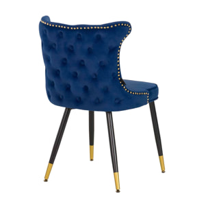 Silla Tachuelas Velvet Azul Aspen 49x54x79 Cm