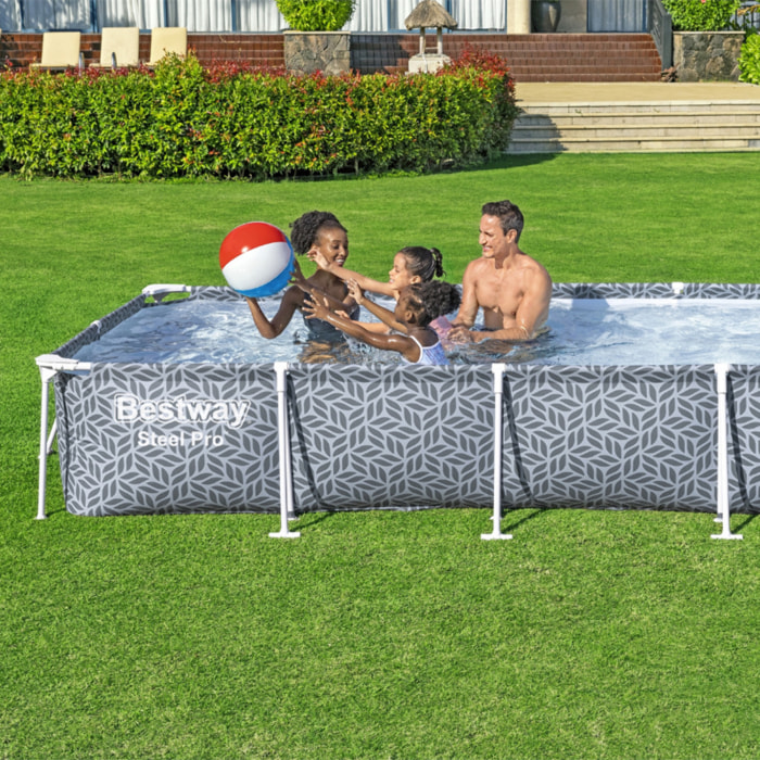 Bestway Piscine hors sol tubulaire rectangulaire Bestway Steel Pro 366 x 201 x 66 cm décor graphique