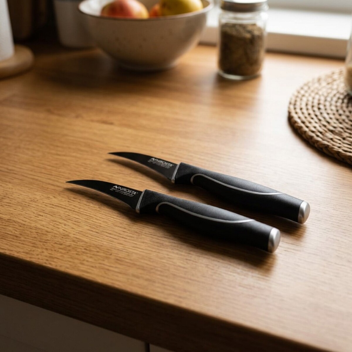 Set de 2 couteaux d'office en acier inoxydable Nirosta Black Edition