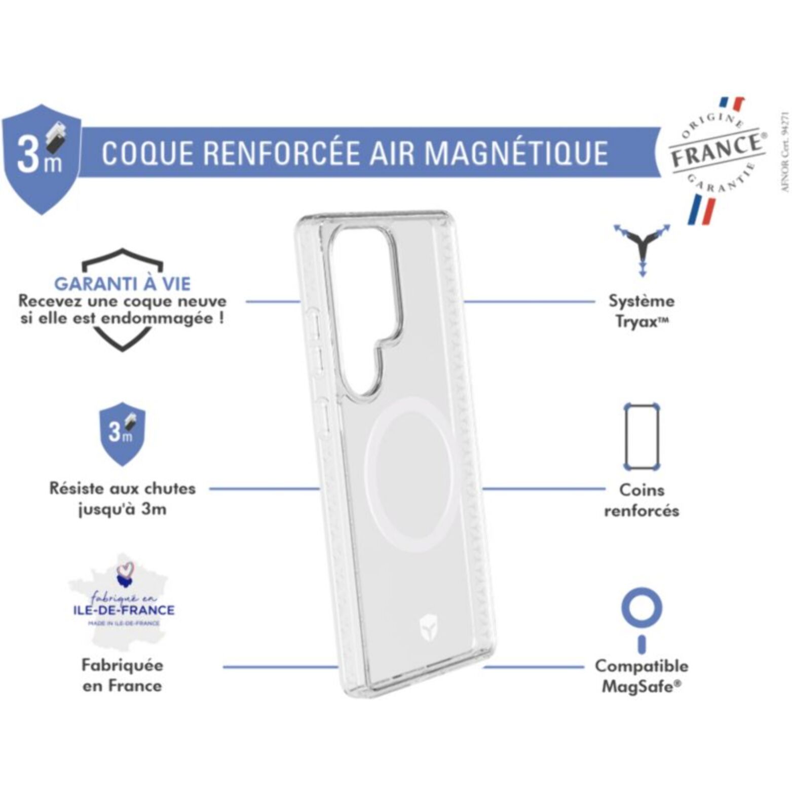Coque FORCE CASE Samsung S25 Ultra Magnet Transparent
