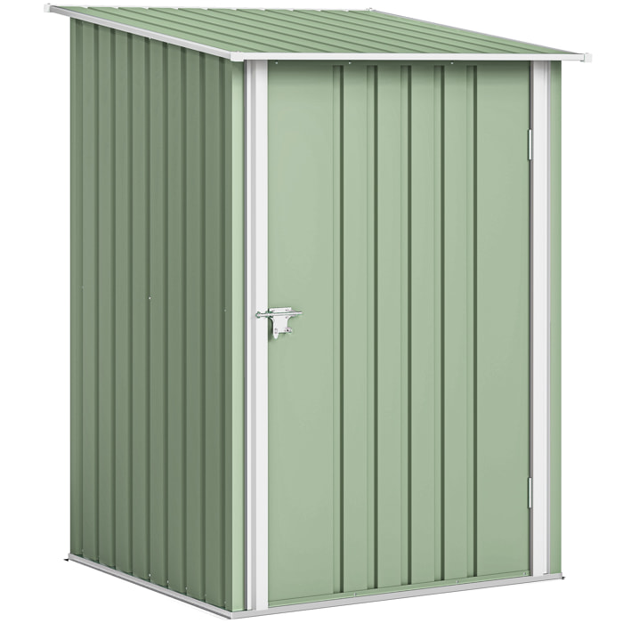 Abri de jardin - remise pour outils - cabanon porte verrouillable - dim. 1L x 1,03l x 1,6H m - tôle d'acier ondulée vert