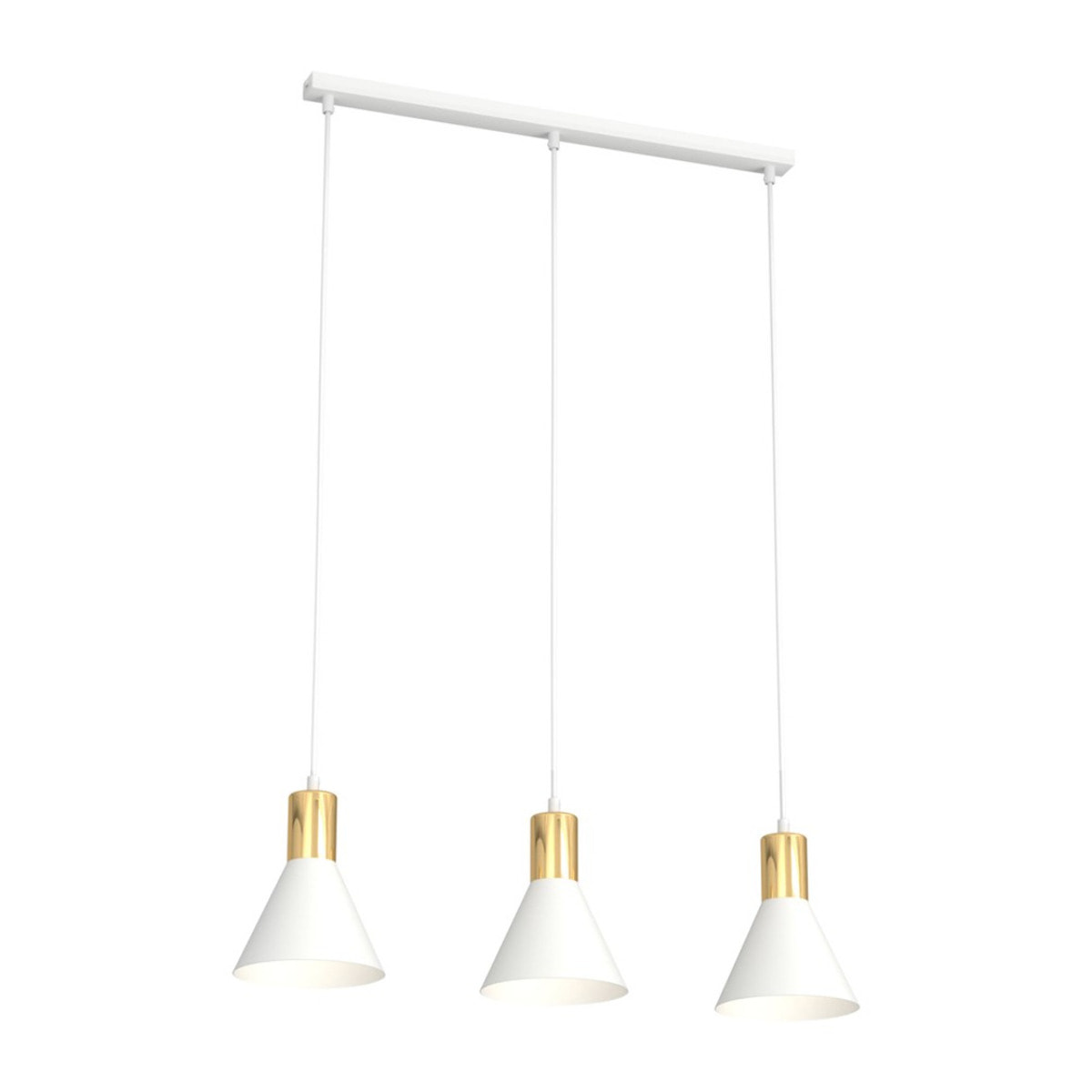 Lampada a sospensione Rosa in acciaio bianco e oro