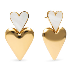 Pendientes Duo D'Amour Nácar Acero Baño Oro