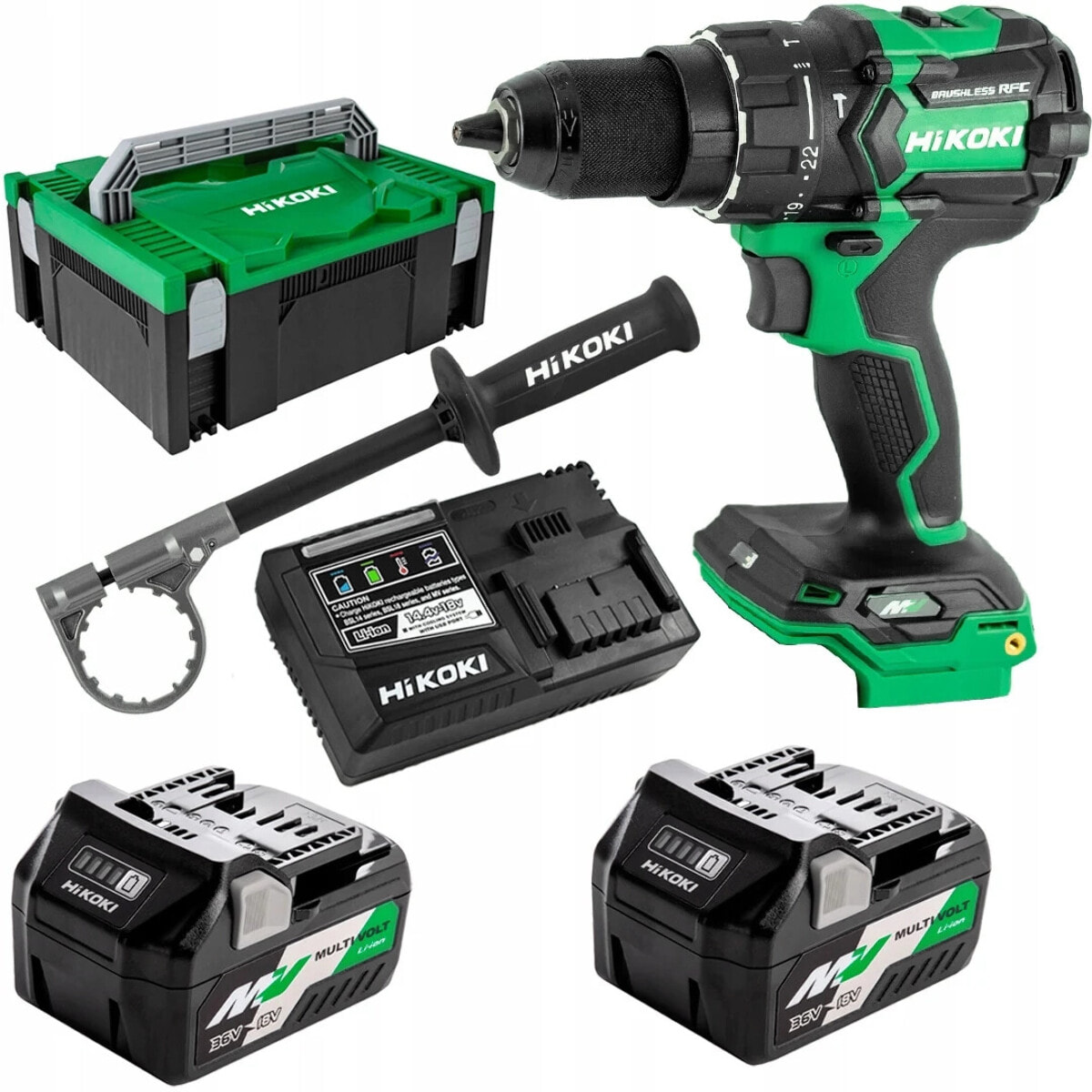 Perceuse visseuse HIKOKI 36V + 2 batteries 2.5Ah - 155 Nm Multivolt - DS36DCWRZ