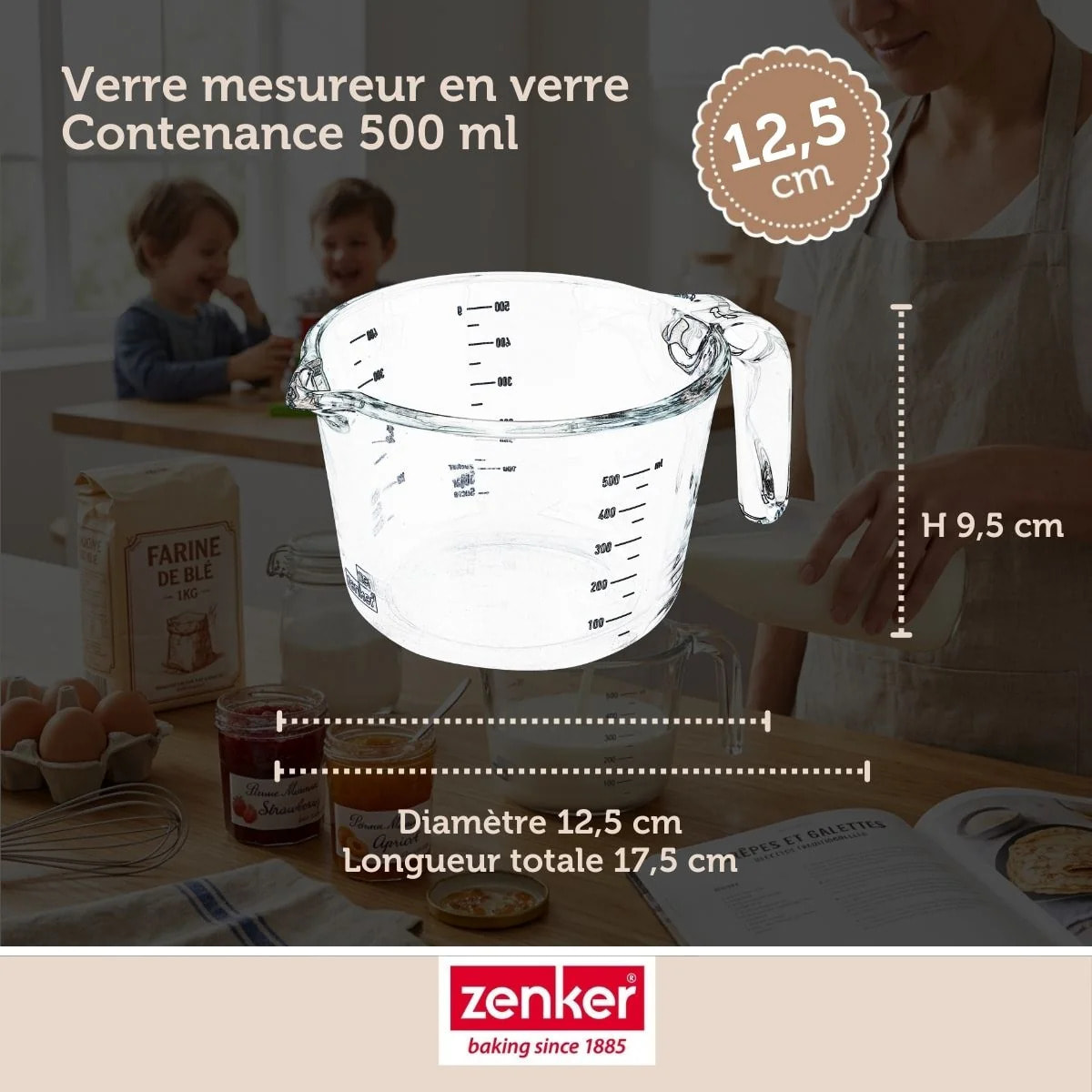 Verre mesureur en borosilicate 500 ml Zenker