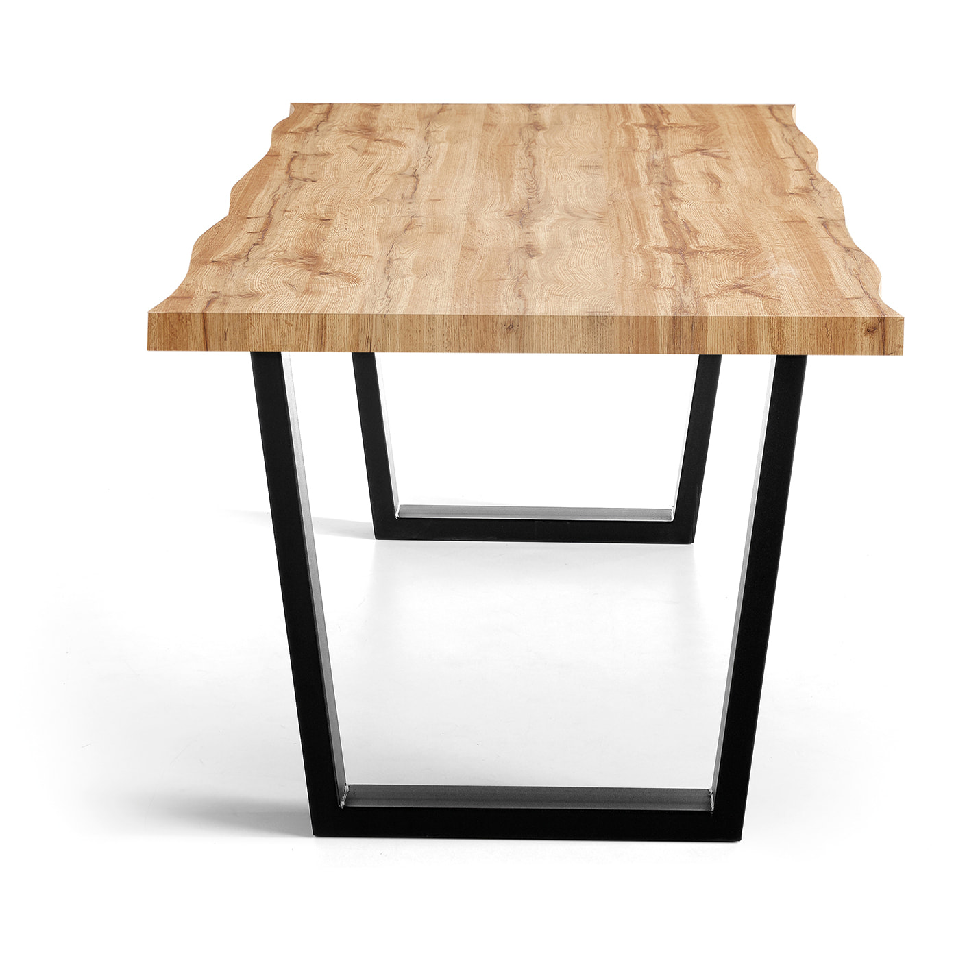 Mesa fija – Roble rústico y patas negras