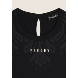 Vestito senza maniche in jersey con dettagli floreali