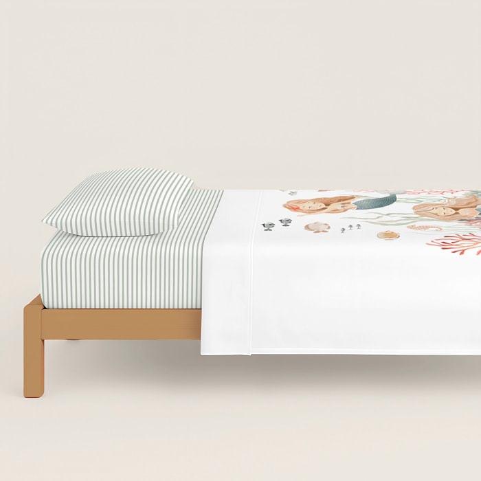 Cool Kids - Juego de Sábanas Estampadas - Infantil - Incluye 1 Funda de Almohada + 1 Sábana Bajera - 100% Algodón - Athina