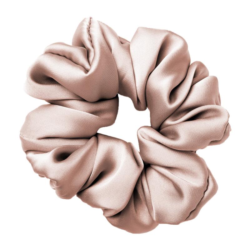 Scrunchies Elastico Capelli 100% Seta Tinta Unita Rosa