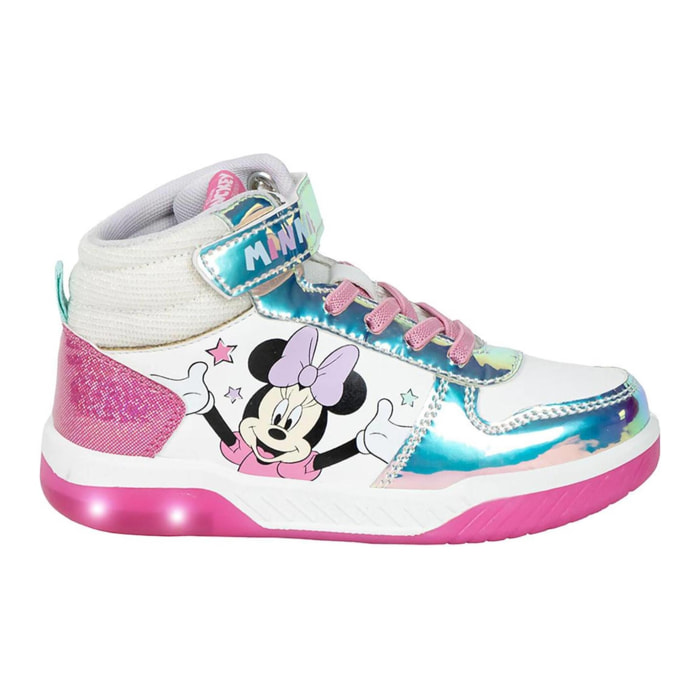 Zapatilla deportiva infantil suela ligera con luces "Minnie"