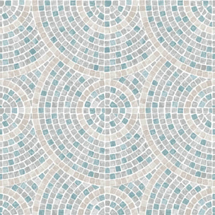 Papier peint mosaïque bleu et beige