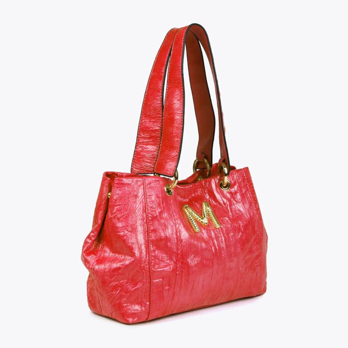 Borsa a tracolla effetto pelle texture