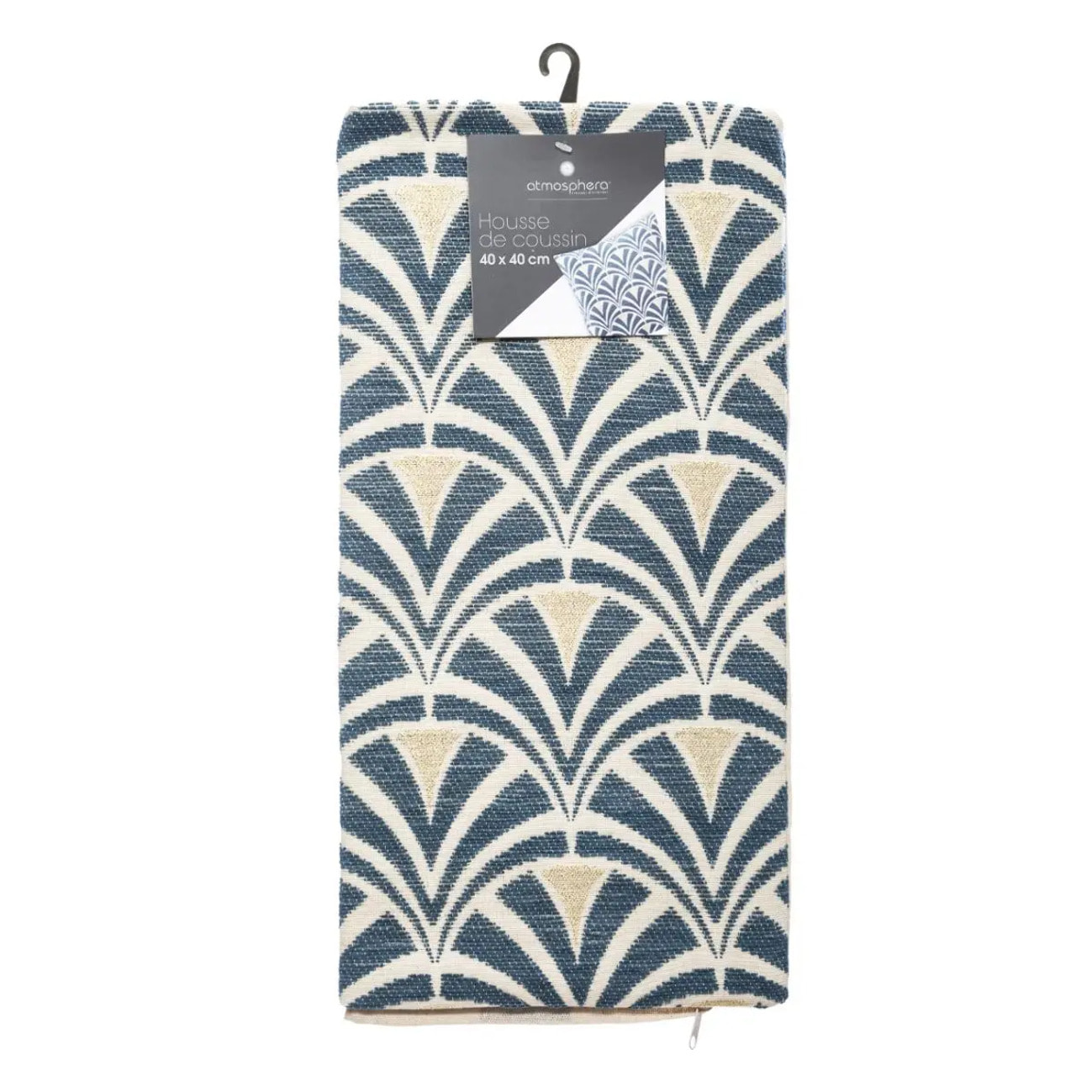 Housse de coussin "Chiara" chenille bleu 40x40cm