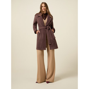 Oltre - Cappotto ammagliato con cintura - Marrone