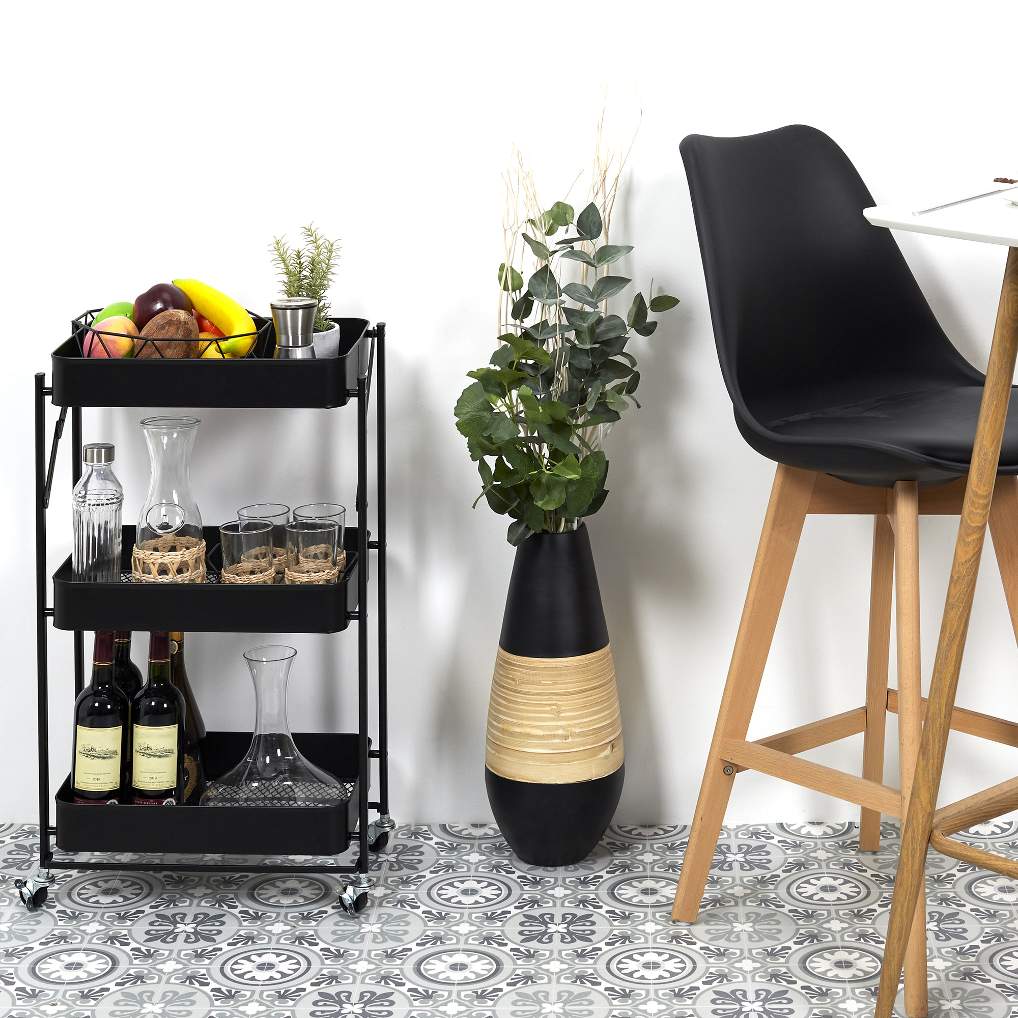 Desserte Pliante Noir