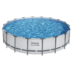 Bestway Piscine hors sol tubulaire ronde Bestway Steel Pro Max 549 x 122 cm gris clair