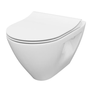 Cersanit Mille Cuvette suspendue sans bride avec abattant softclose, Blanc (S701-454-ECO)