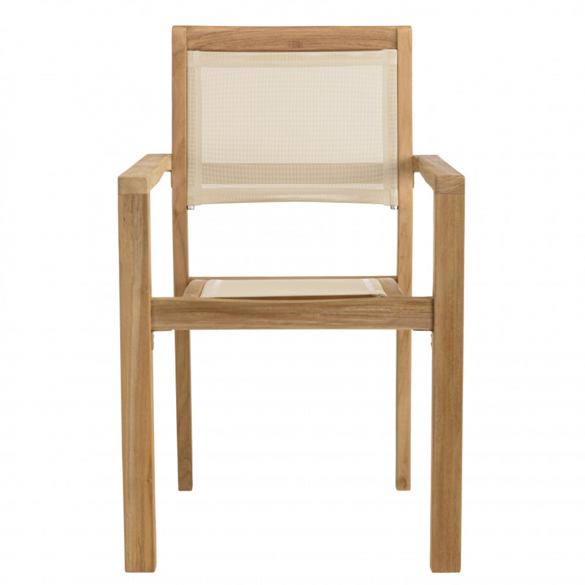 HARRIS - Lot de 2 fauteuils empilables textilène couleur beige