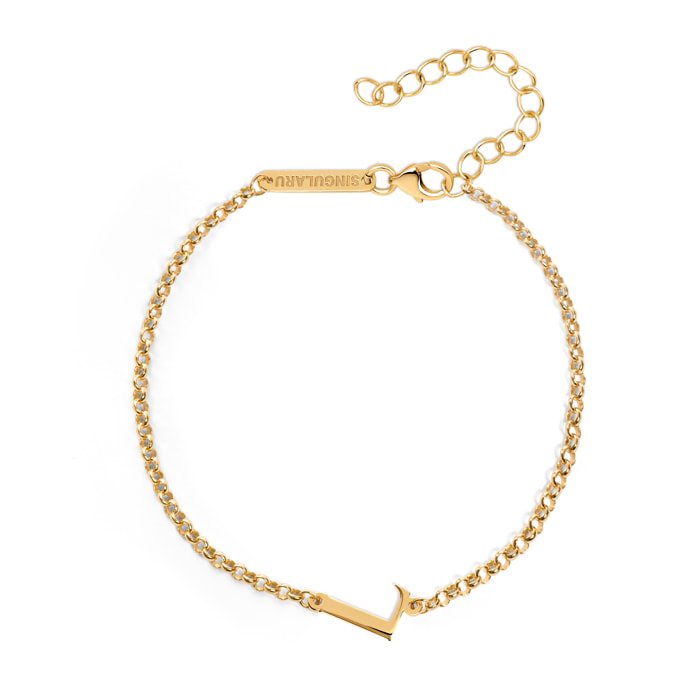 Bracciali Single Letter Argento Placcato Oro