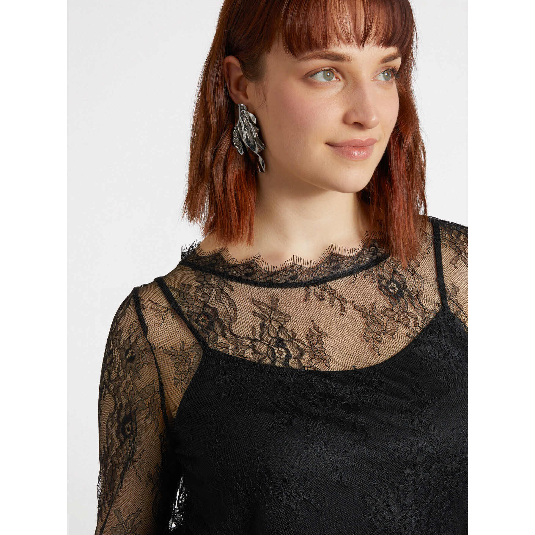 Fiorella Rubino - Camiseta de encaje - Negro