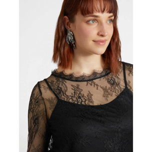 Fiorella Rubino - Camiseta de encaje - Negro