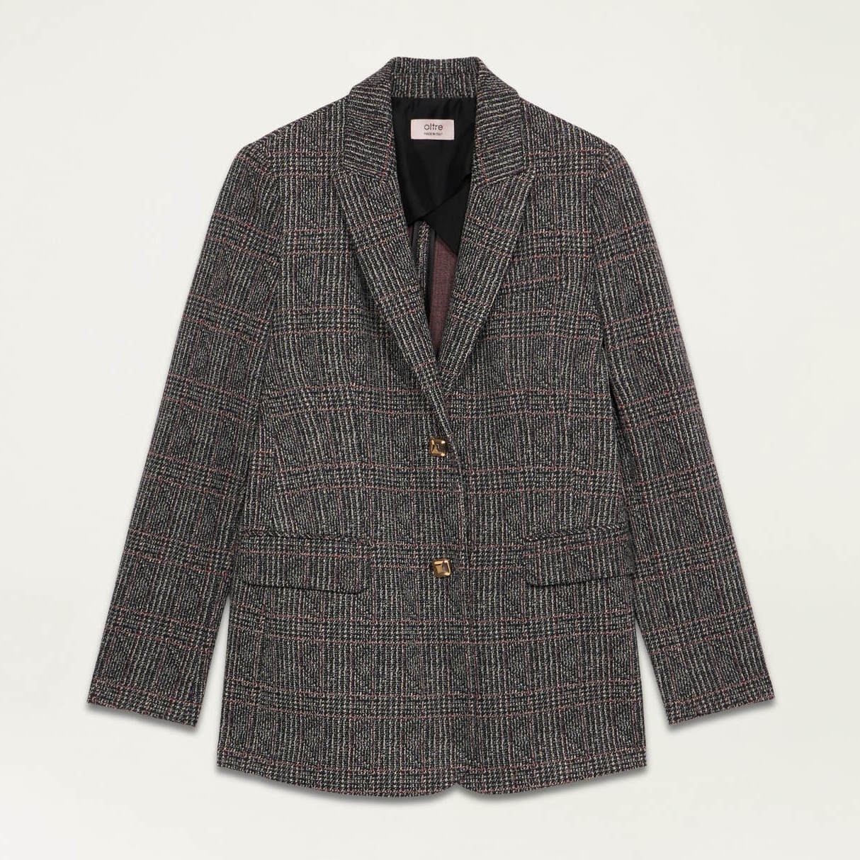 Oltre - Blazer in check fabric - Gris