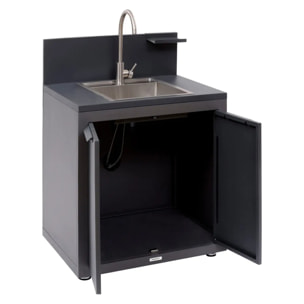 Module évier pour cuisine d'été Oxyana gris graphite