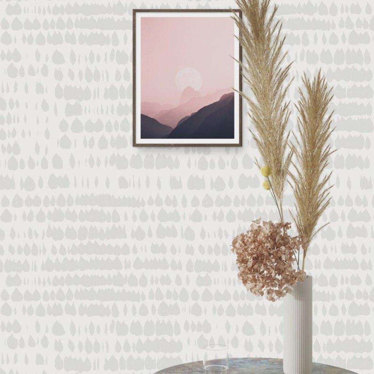 Carta da Parati Bianca Grigia